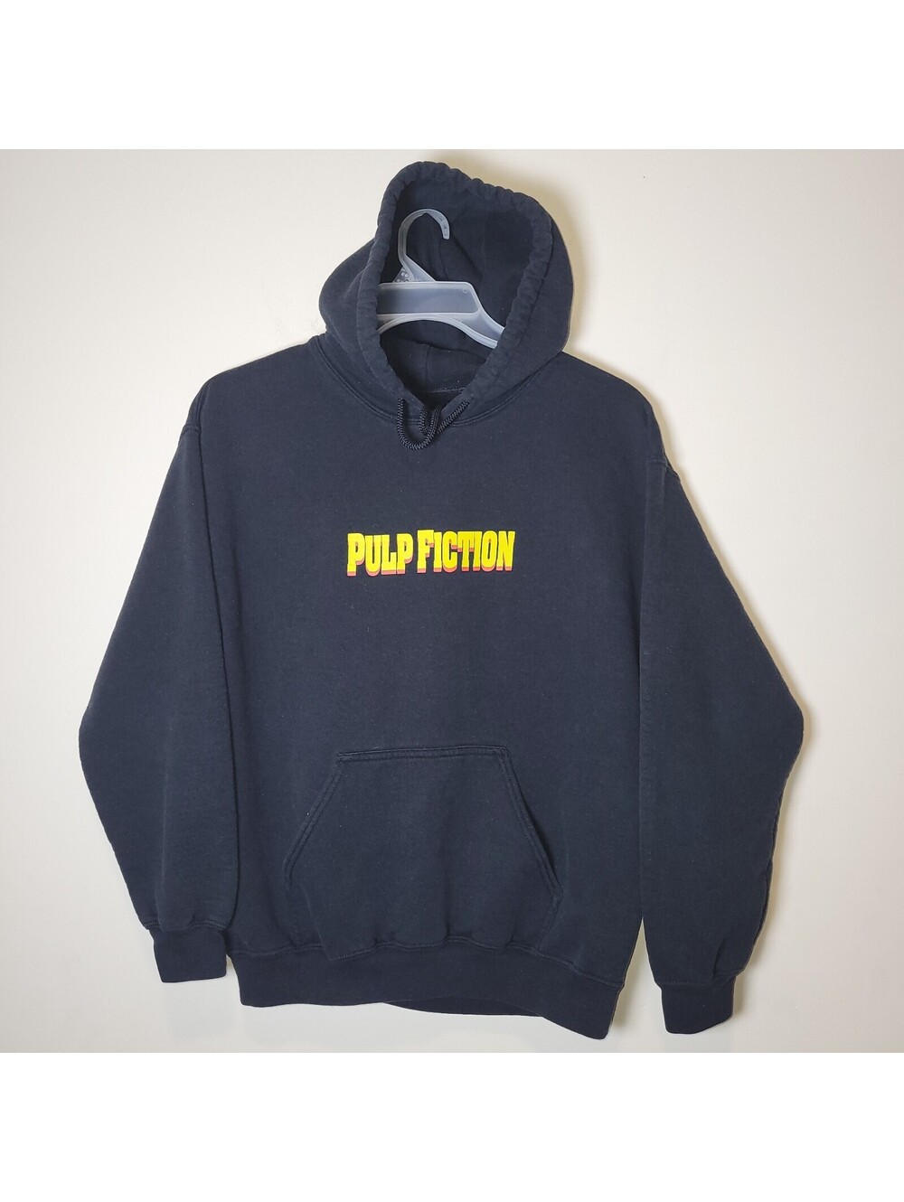 Pulp Fiction Men Sweatshirt Small Black Hoodie Logo Graphic Print Pullover